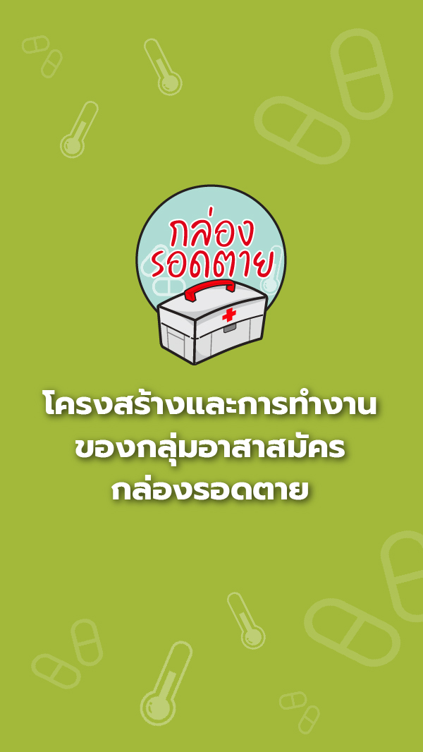 โครงสร้างและการทำงาน ของกลุ่มอาสาสมัครกล่องรอดตาย